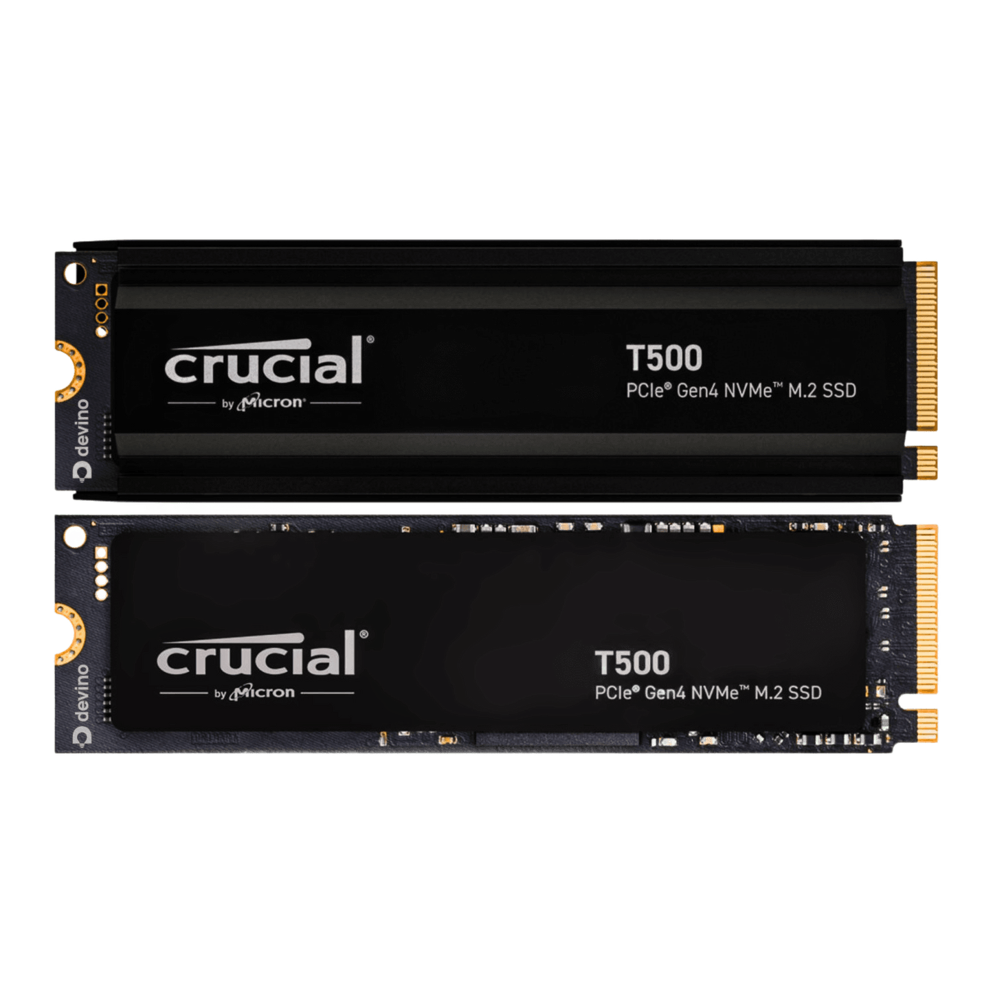 Crucial T500 PCIe Gen4 NVMe SSD (500GB–4TB, With/Without Heatsink) — view 2