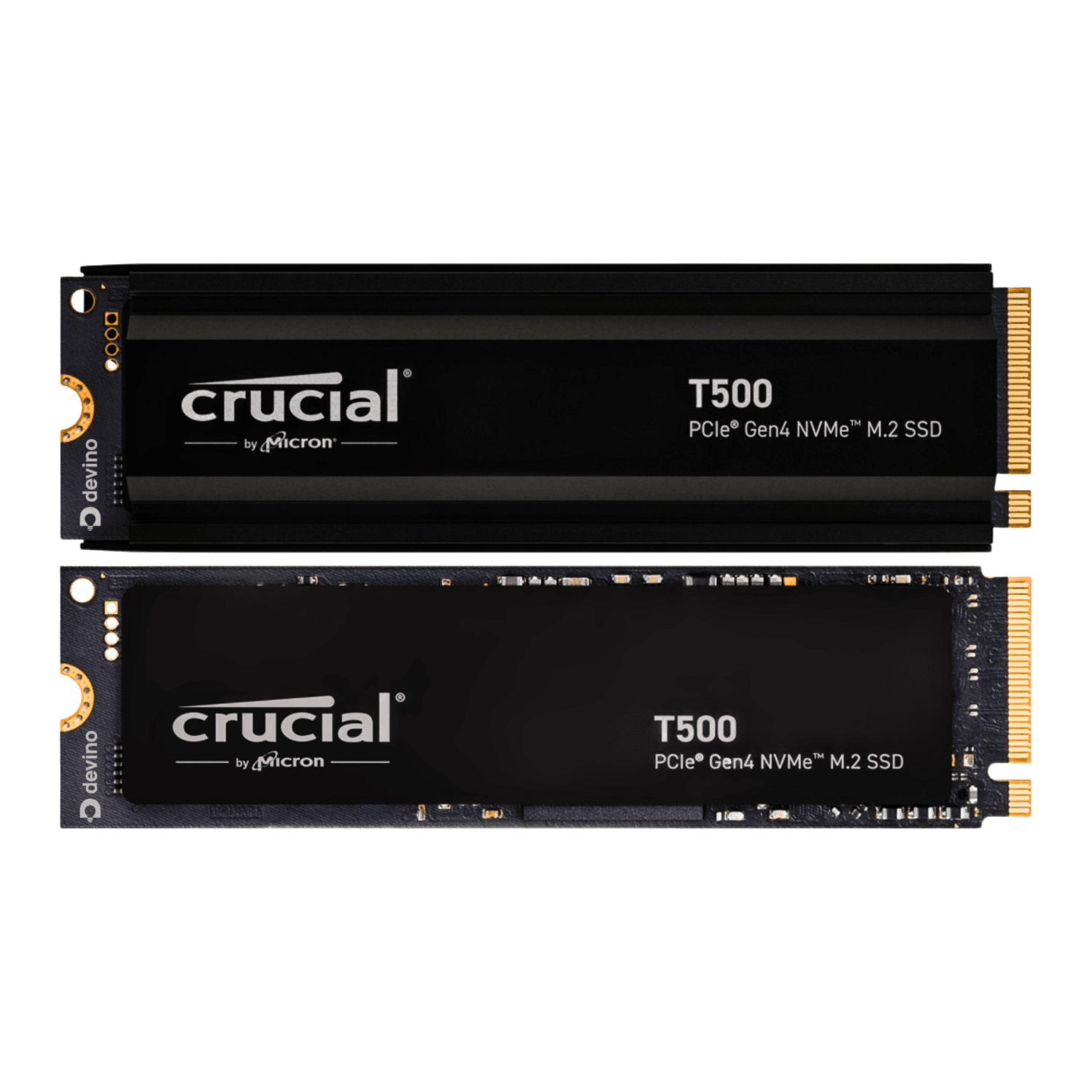 Crucial T500 PCIe Gen4 NVMe SSD (500GB–4TB, With/Without Heatsink) — view 2