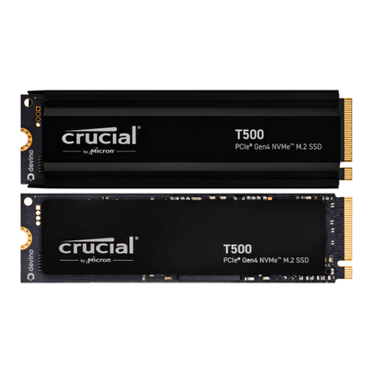 Crucial T500 PCIe Gen4 NVMe SSD (500GB–4TB, With/Without Heatsink) — view 2