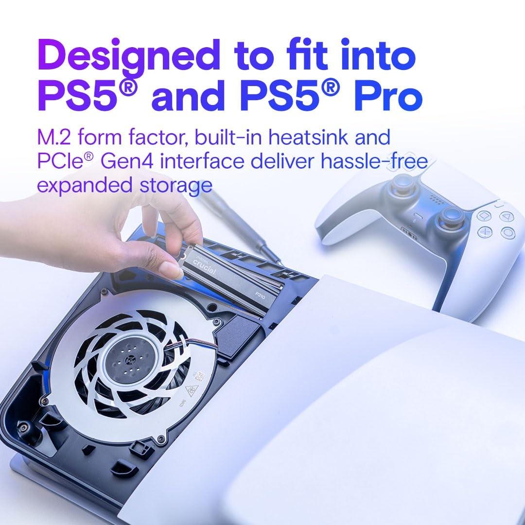 Crucial P310 2TB PS5 NVMe SSD with Heatsink