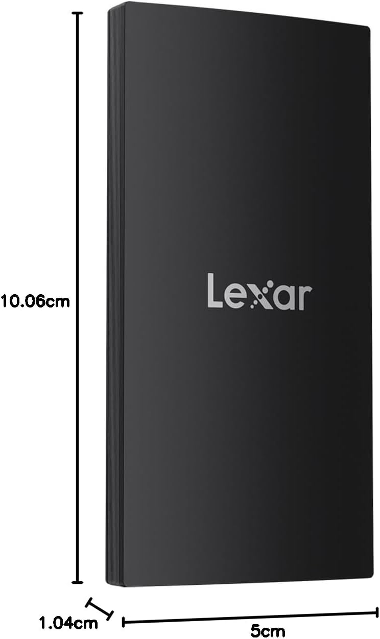 Lexar SL300 2TB Portable SSD (USB 3.2 Gen 2, up to 1050MB/s) — dimensions
