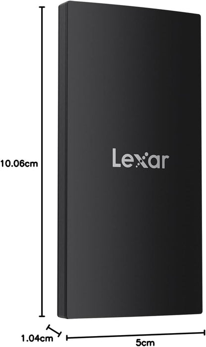 Lexar SL300 2TB Portable SSD (USB 3.2 Gen 2, up to 1050MB/s) — dimensions