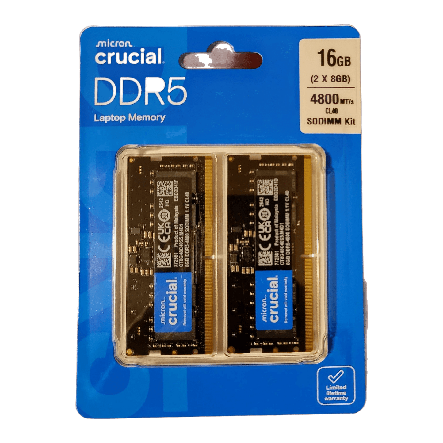 Crucial 16GB Kit (2x8GB) DDR5-4800 SO-DIMM Laptop RAM