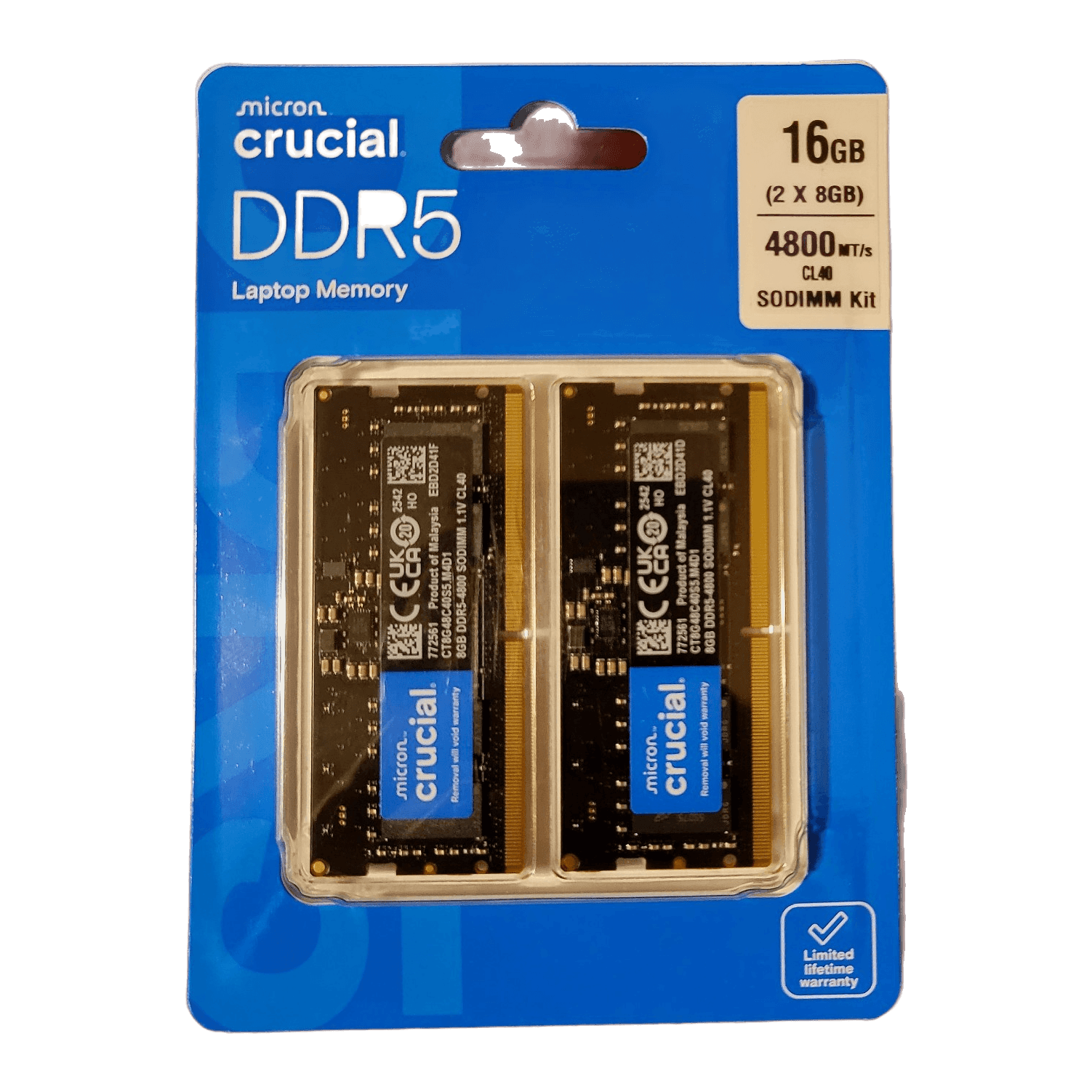 Crucial 16GB Kit (2x8GB) DDR5-4800 SO-DIMM Laptop RAM