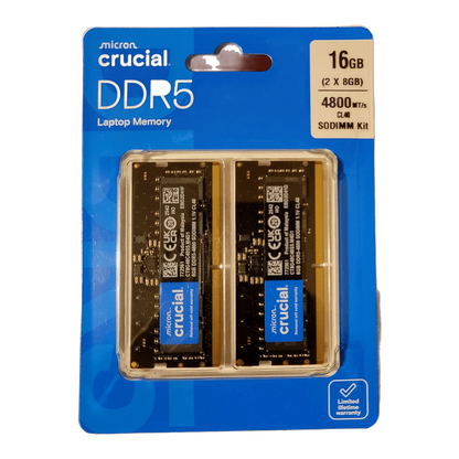 Crucial 16GB Kit (2x8GB) DDR5-4800 SO-DIMM Laptop RAM