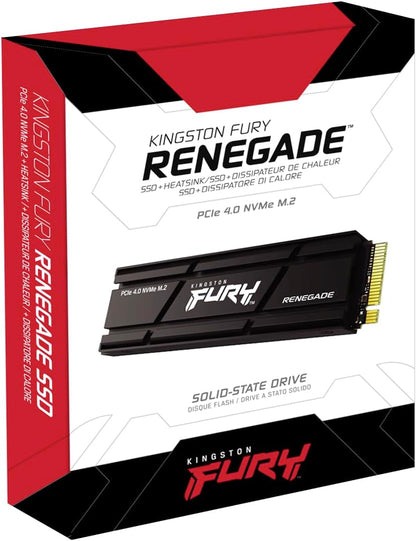 Kingston FURY Renegade PCIe Gen4 NVMe SSD — retail box for the heatsink model