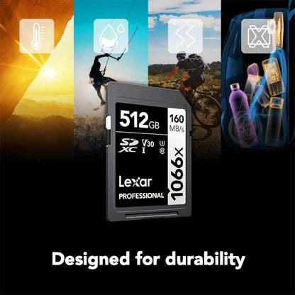 Lexar Professional 1066x 512GB SDXC UHS-I Card — durability overview