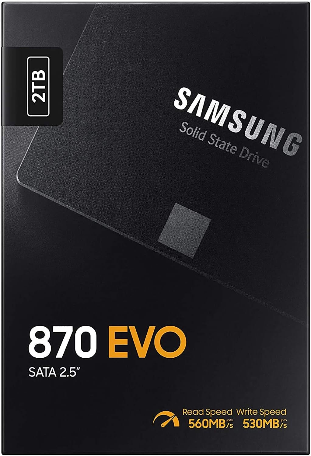 Samsung 870 EVO 2TB SATA III Internal SSD — retail box front, 2TB