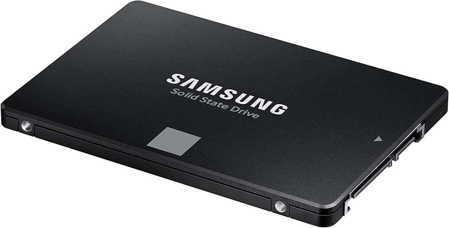 Samsung 870 EVO 2TB SATA III Internal SSD — three-quarter view showing connector and mounting holes