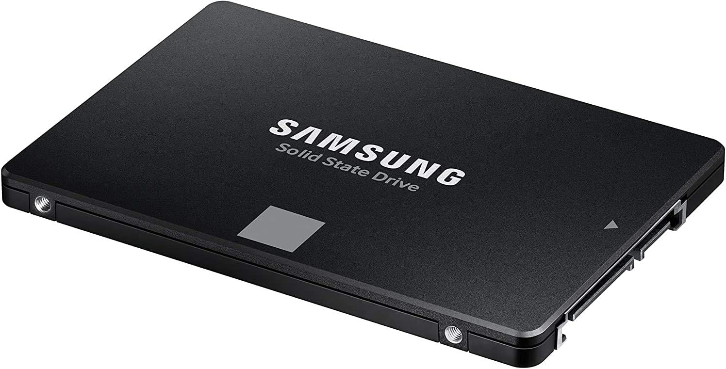 Samsung 870 EVO 2TB SATA III Internal SSD — three-quarter view showing connector and mounting holes