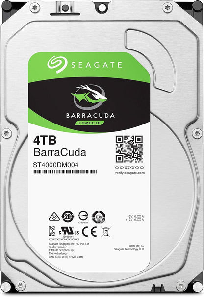 Seagate BarraCuda 4TB 3.5" 5400RPM SATA Internal Hard Drive — top label detail