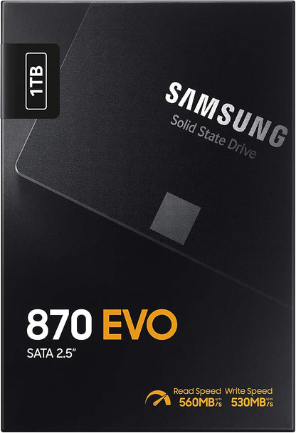 Samsung 870 EVO 1TB SATA III Internal SSD — retail box front, 1TB