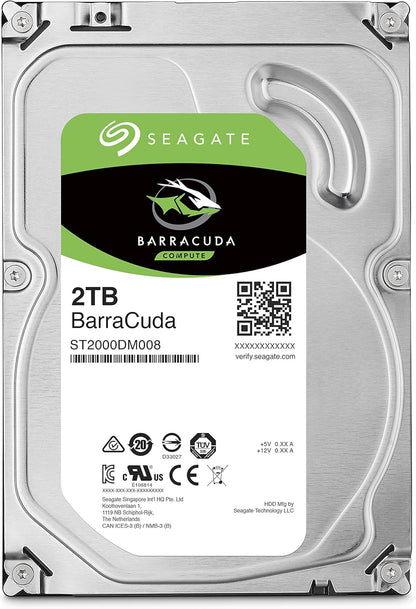 Seagate BarraCuda 2TB 3.5" 7200RPM SATA Internal Hard Drive — top label detail