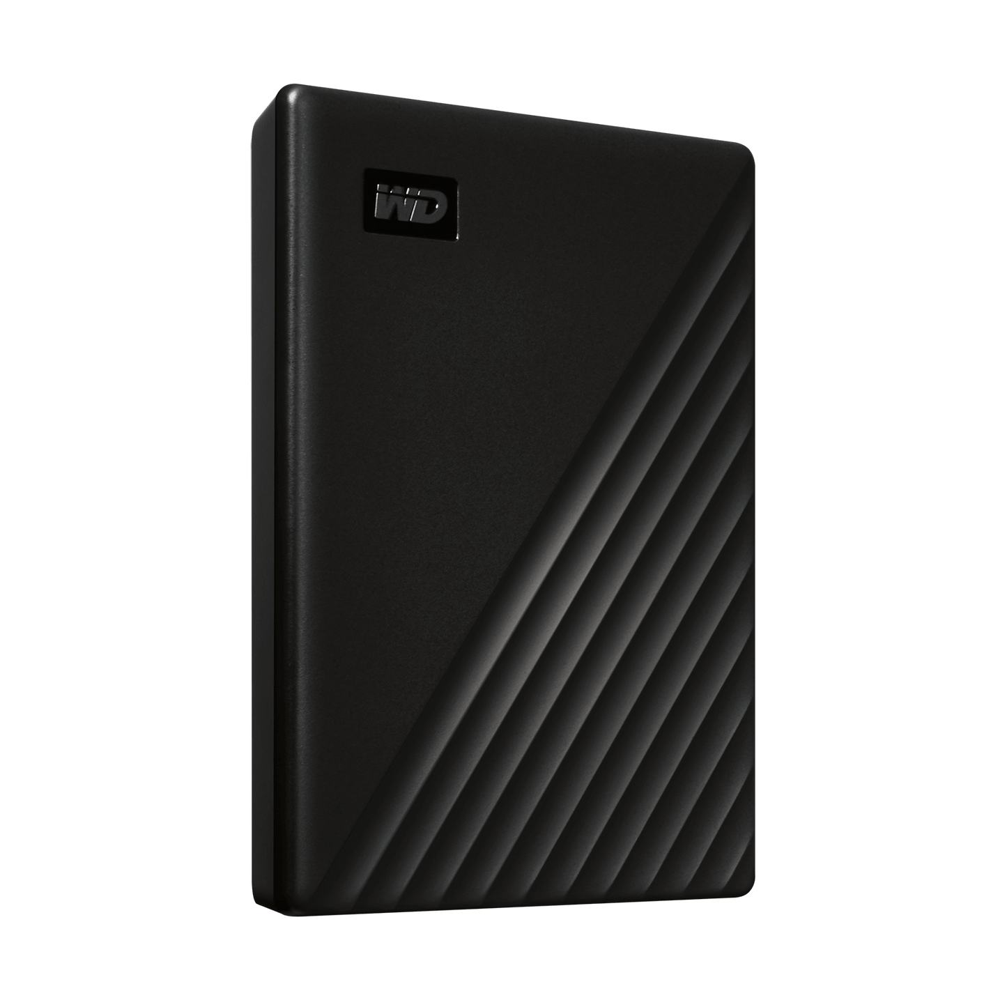 WD My Passport 2TB Portable Hard Drive (Black) — angled right view