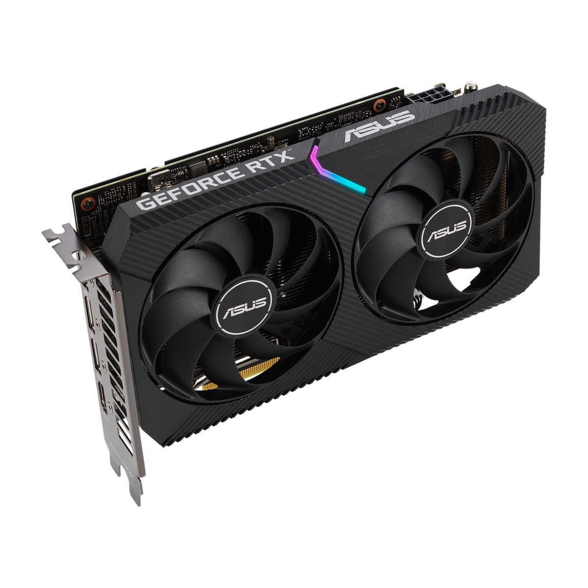 ASUS Dual GeForce RTX 3060 OC Edition — angled view, official product render