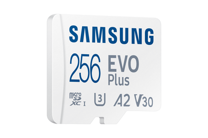Samsung EVO Plus 256GB microSDXC Memory Card — right three-quarter view