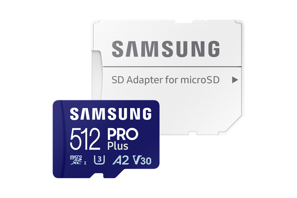 Samsung PRO Plus 512GB microSDXC Memory Card — card with included SD adapter