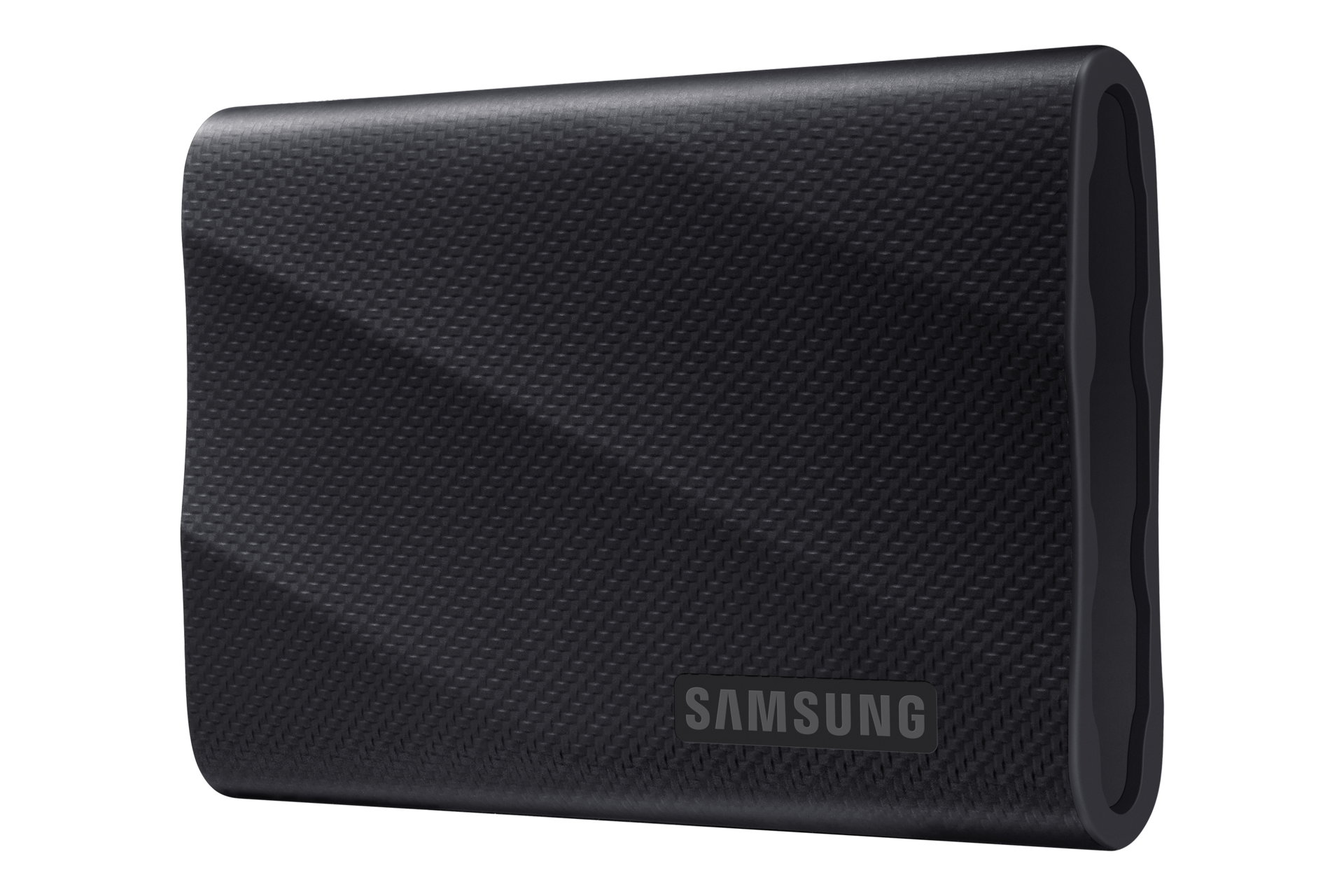 Samsung T9 2TB Portable SSD — right three-quarter view