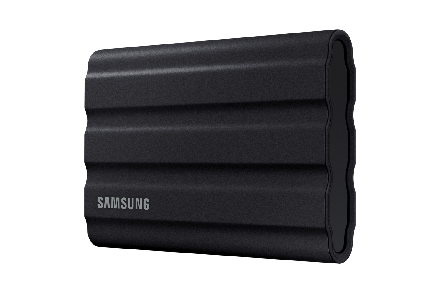 Samsung T7 Shield 1TB Portable SSD — right three-quarter view