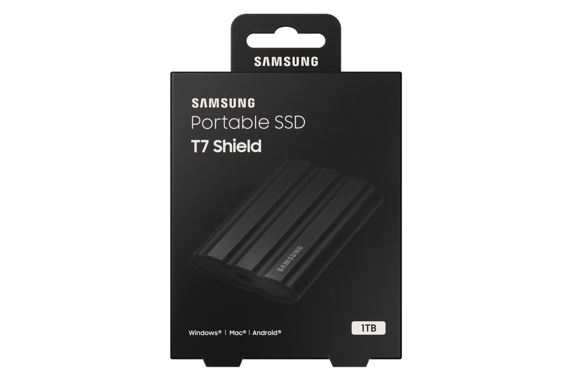 Samsung T7 Shield 1TB Portable SSD — retail box front