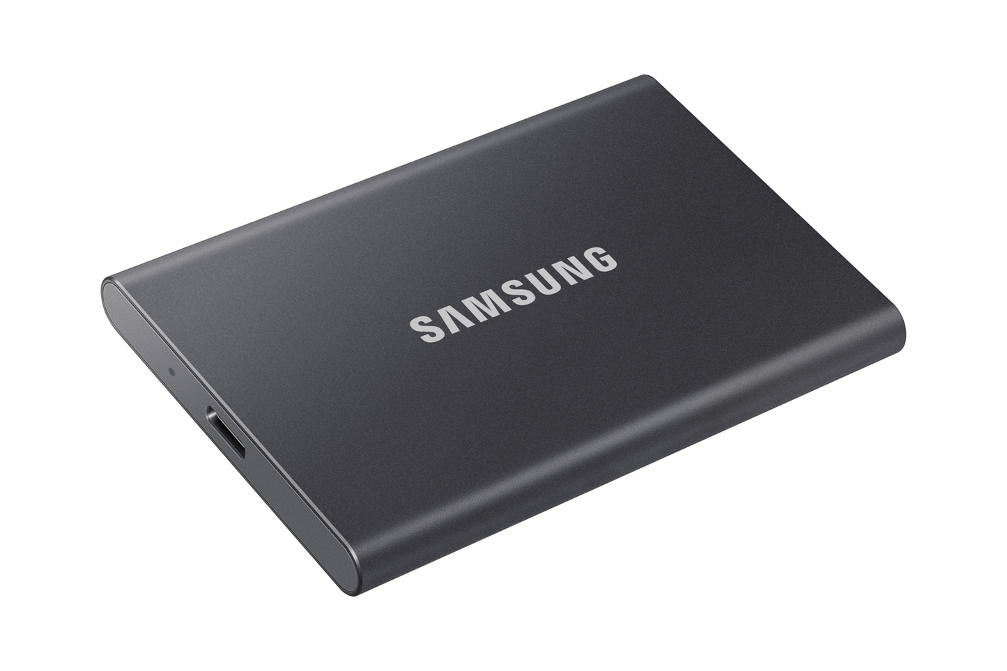 Samsung T7 1TB Portable SSD — angled top view