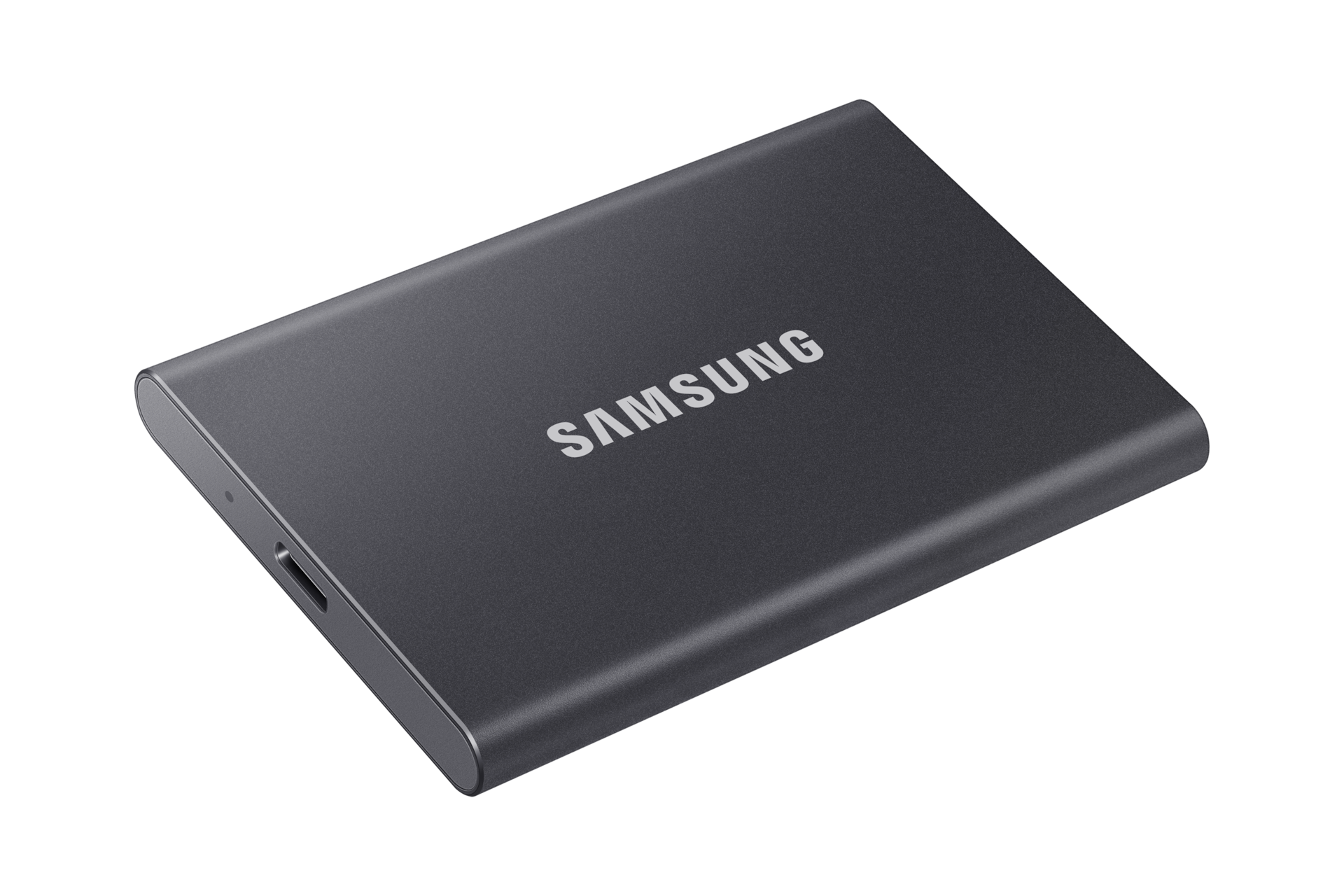 Samsung T7 1TB Portable SSD — angled top view