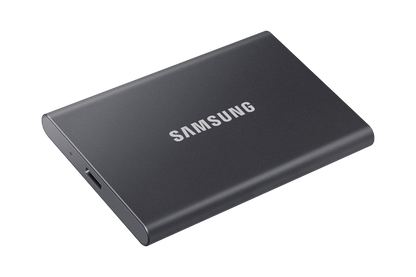 Samsung T7 1TB Portable SSD — angled top view
