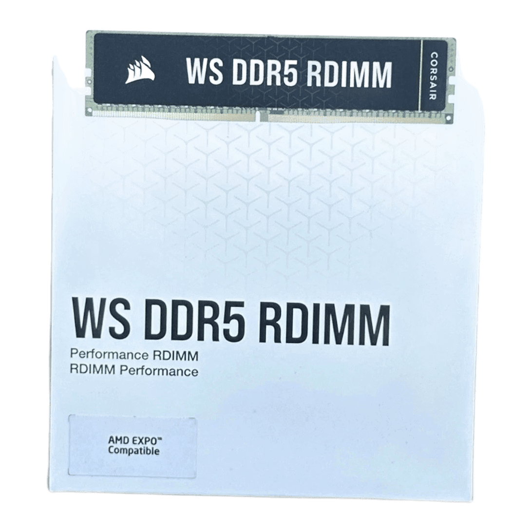 Corsair WS DDR5 ECC RDIMM 64GB (4x16GB) 6000MHz CL40 AMD Expo Intel XMP — product photo