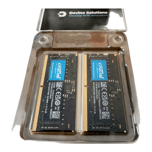 NEW Crucial 16GB Kit (2x8GB) DDR5 5600 MHz Laptop RAM Memory SODIMM Intel & AMD — product photo