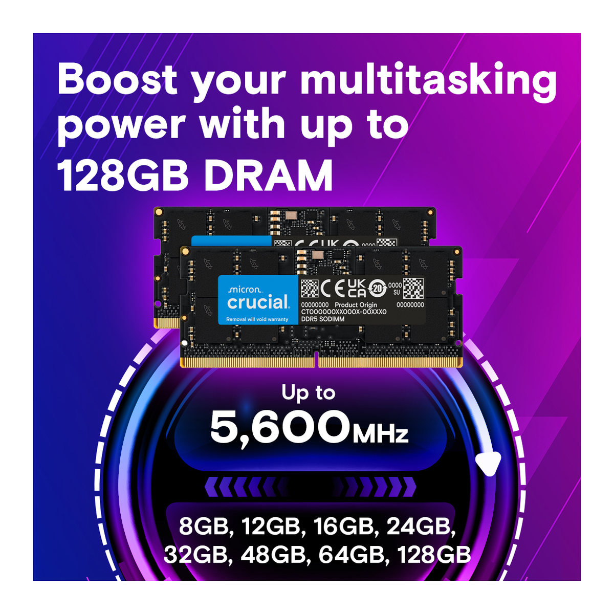 Crucial DDR5-5600 16GB (2x8GB) SODIMM Laptop — specifications and features