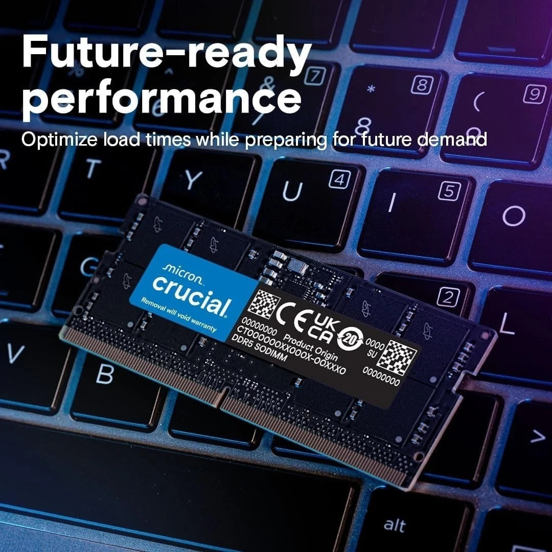 Crucial DDR5 SO-DIMM laptop memory — future-ready performance