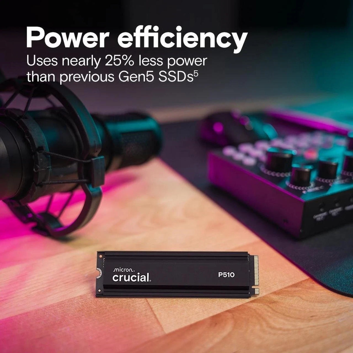 Crucial P510 2TB Gen5 NVMe SSD — power efficiency