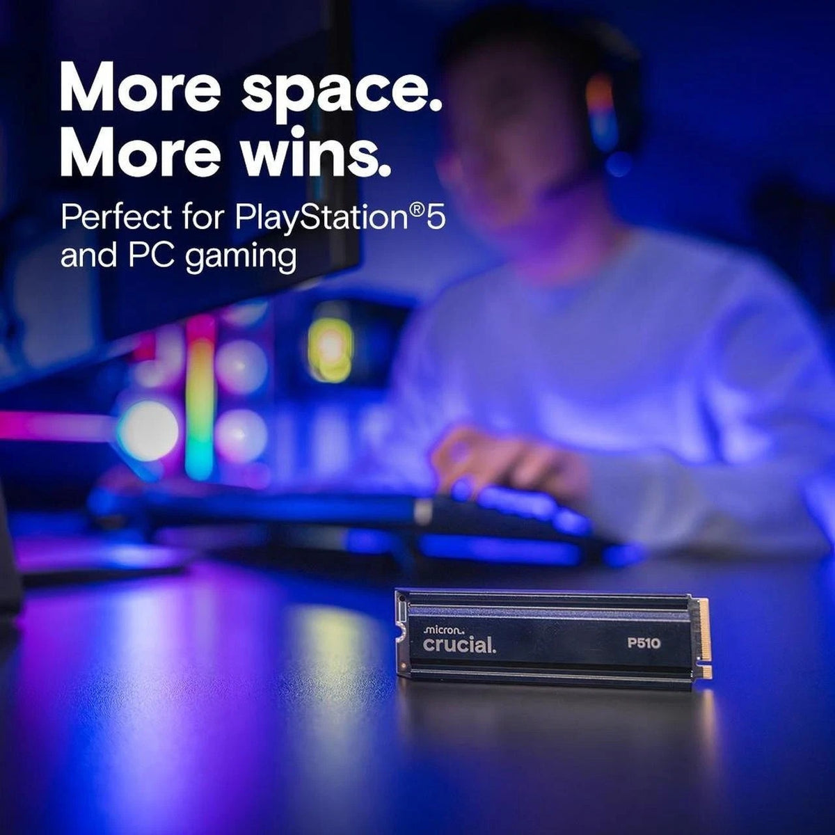 Crucial P510 2TB Gen5 NVMe SSD — PlayStation 5 and PC gaming storage