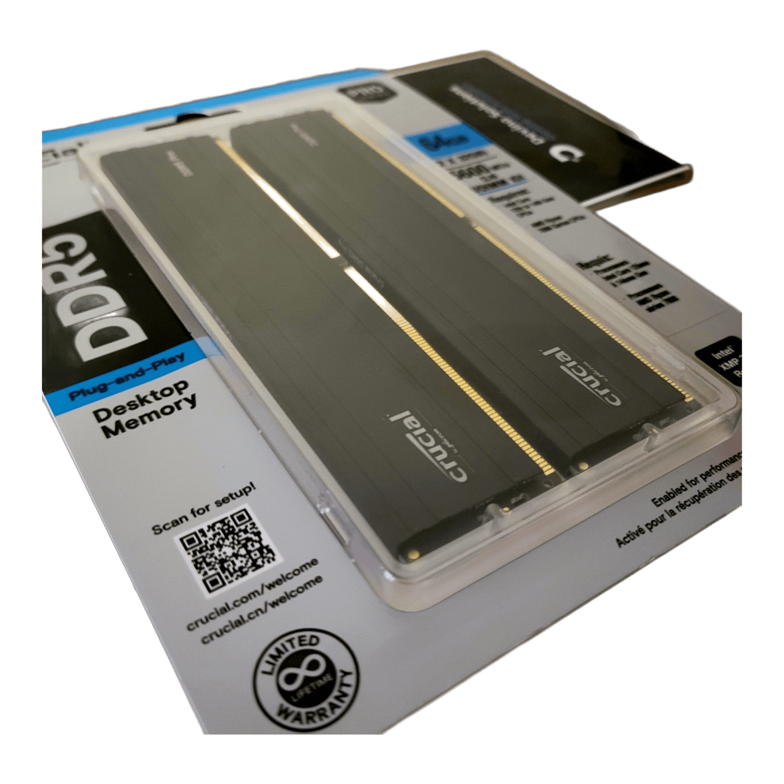 Crucial Pro DDR5 RAM 64GB Kit (2x32GB) 5600MHz CL46 XMP 3.0 & AMD Expo - Black — product photo