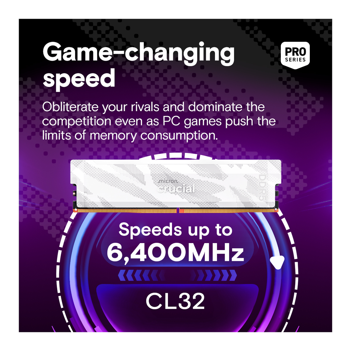 Crucial Pro OC DDR5-6400 CL32 32GB (2x16GB) White — specifications and features