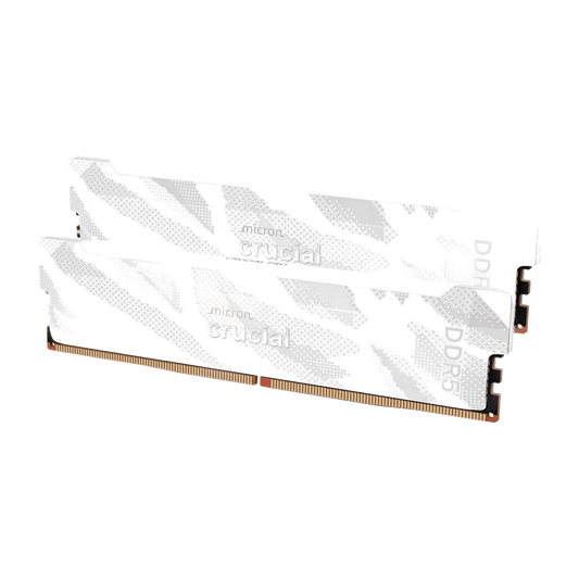 Crucial Pro OC 32GB (2x16GB) DDR5-6400 CL32 Desktop RAM (White)