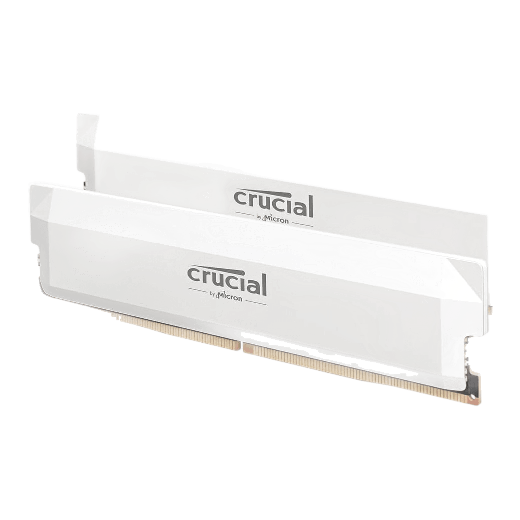 Crucial Pro OC DDR5 RAM 64GB Kit (2x32GB) 6400MHz CL40 XMP 3.0 & AMD Expo White — product photo