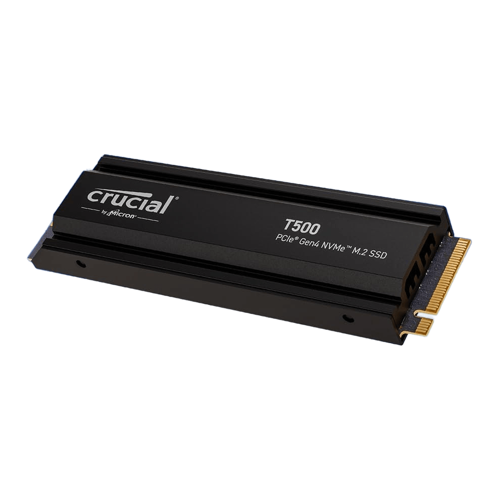 Crucial T500 PCIe Gen4 NVMe SSD (500GB–4TB, With/Without Heatsink)