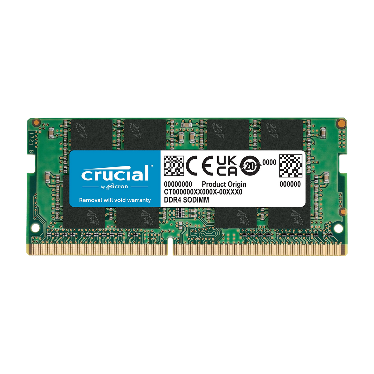 Crucial 16GB DDR4-3200 SO-DIMM laptop memory — official product render