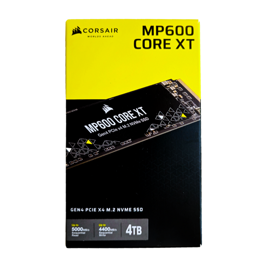 Corsair MP600 CORE XT 4TB PCIe Gen4 NVMe SSD — retail box front