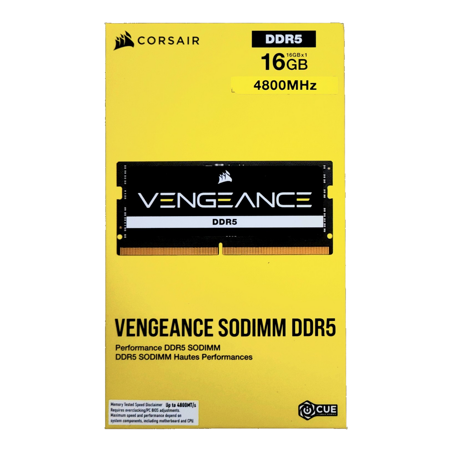 Corsair Vengeance 16GB DDR5-4800 SO-DIMM Laptop RAM — retail box, front