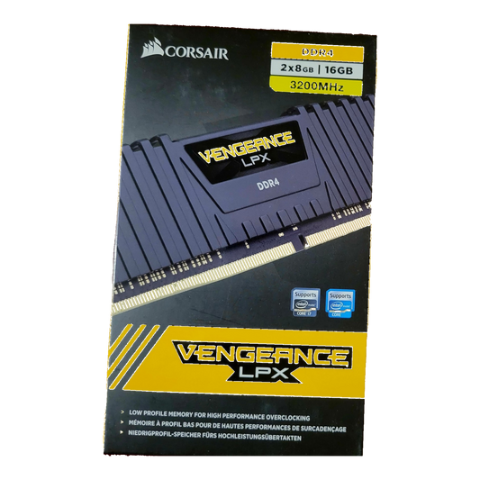 Corsair Vengeance LPX 16GB (2x8GB) DDR4-3200 CL16 Desktop RAM — retail box, front