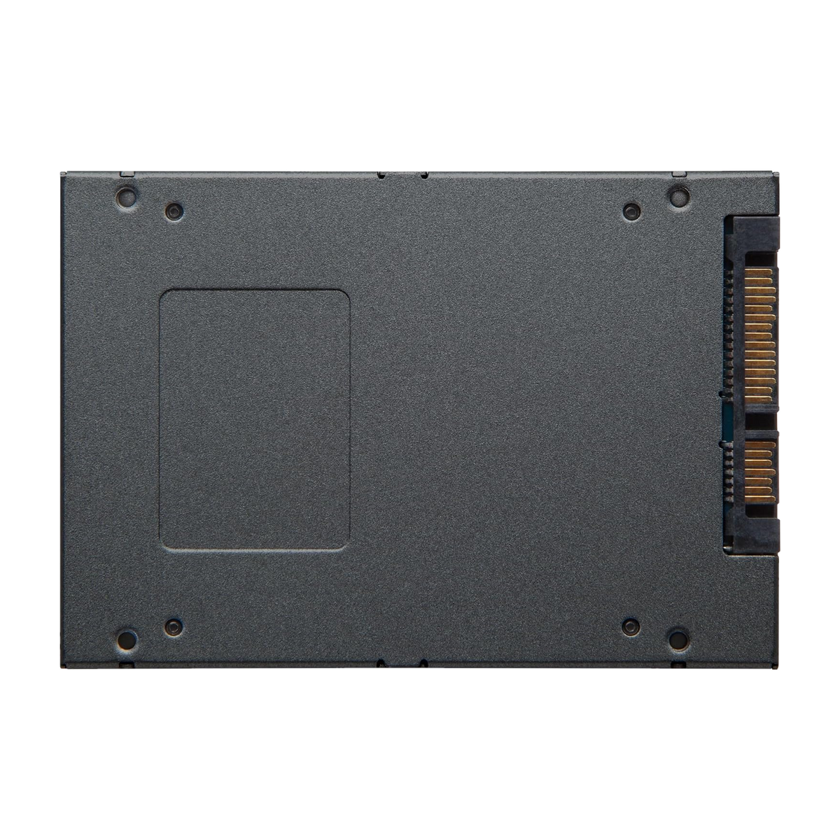Kingston A400 480GB 2.5" SATA SSD — underside with SATA data and power connectors