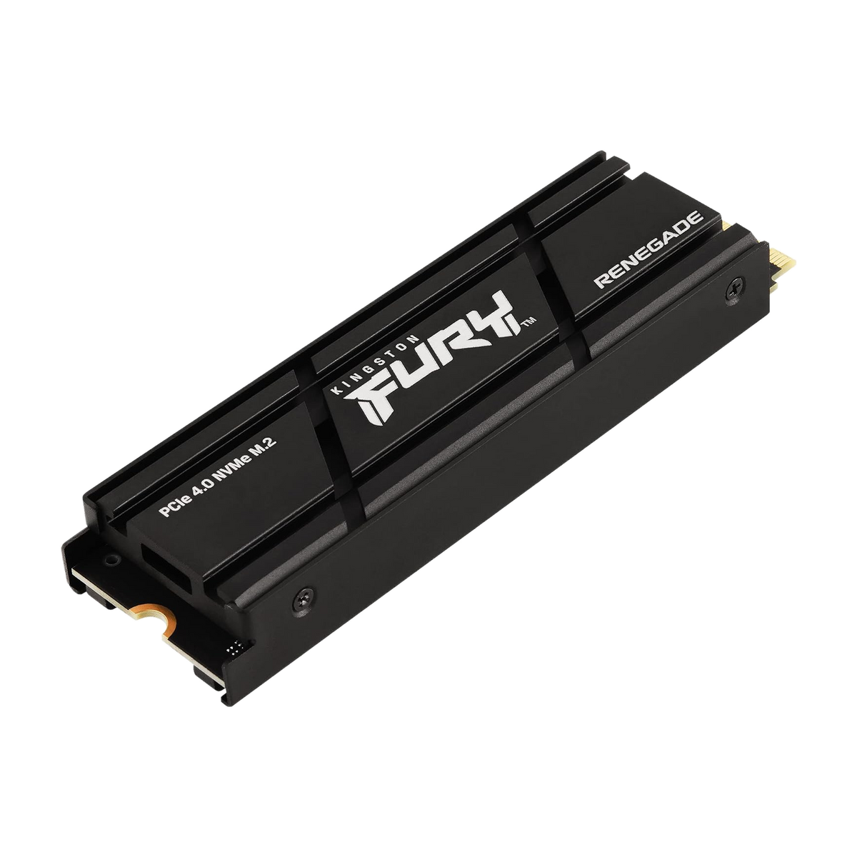 Kingston FURY Renegade PCIe Gen4 NVMe SSD — heatsink model, angled view