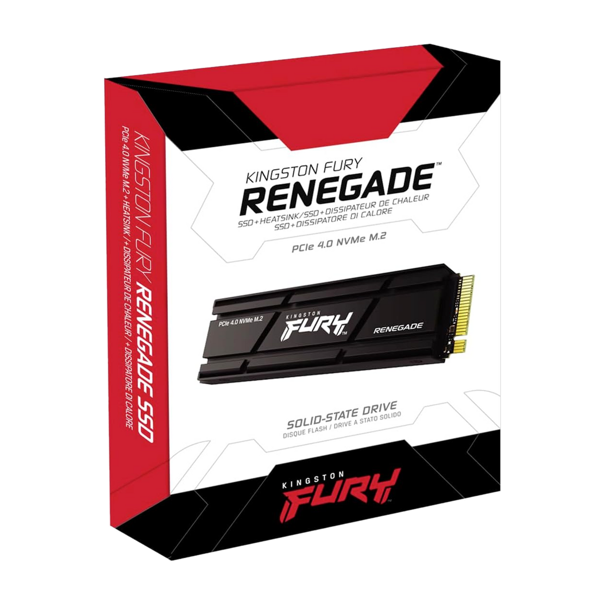 Kingston FURY Renegade PCIe Gen4 NVMe SSD — retail box for the heatsink model