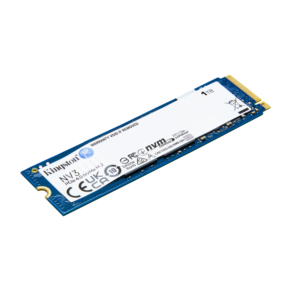 Kingston NV3 1TB PCIe 4.0 NVMe M.2 Internal SSD — official product render