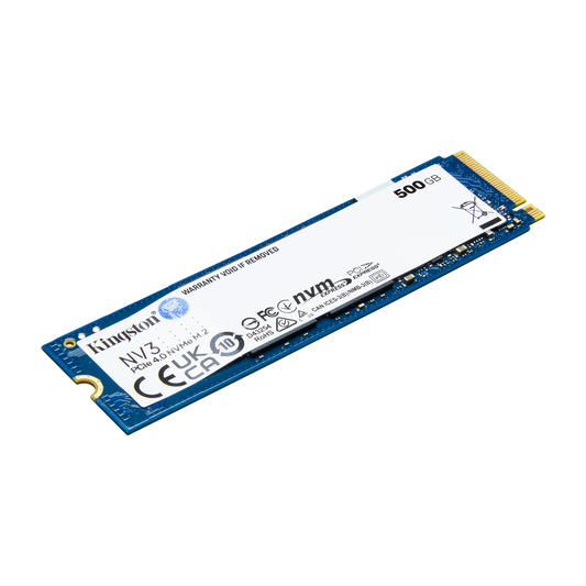 Kingston NV3 500GB PCIe 4.0 NVMe M.2 Internal SSD — official product render