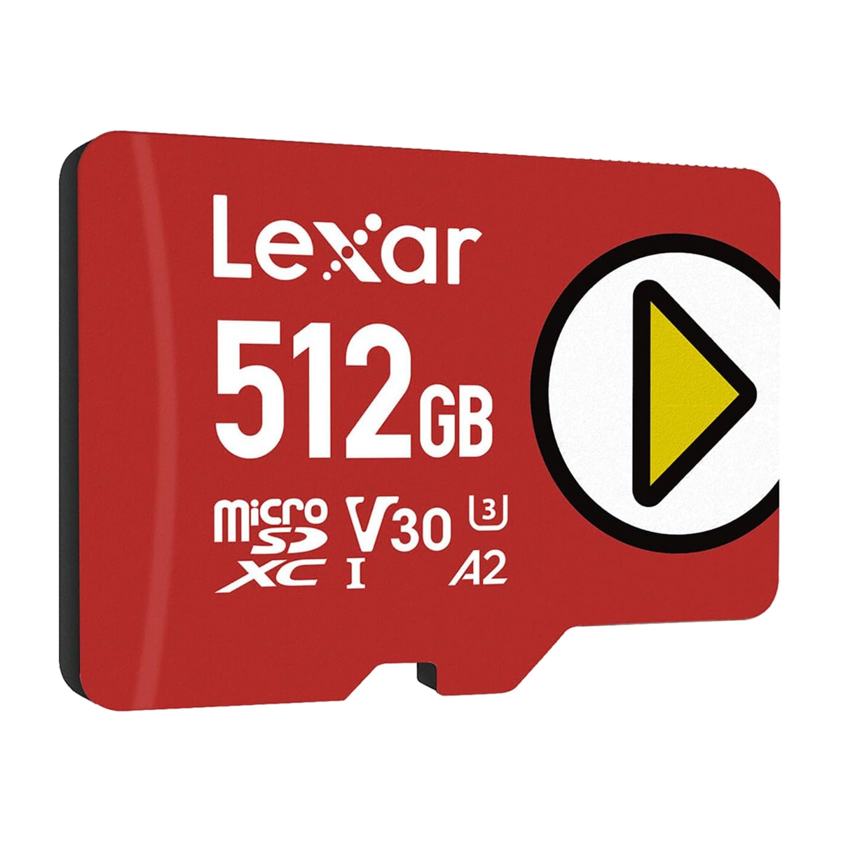 Lexar PLAY 512GB microSDXC UHS-I Card (up to 205MB/s) — angled product view