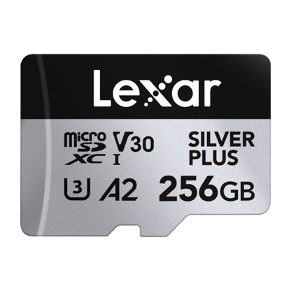 Lexar Professional Silver Plus 256GB microSDXC UHS-I Card — official product render