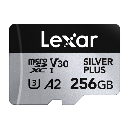 Lexar Professional Silver Plus 256GB microSDXC UHS-I Card — official product render